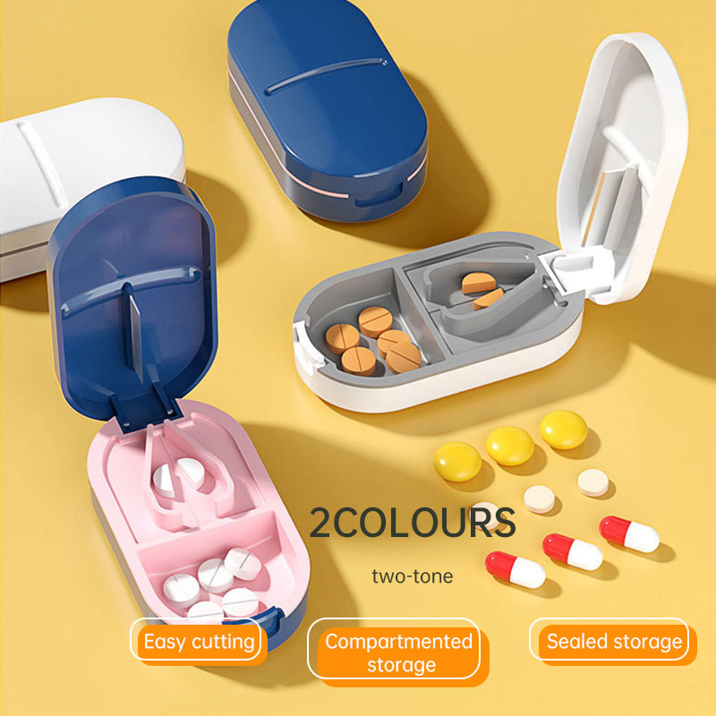 Japanese medicine cutter medicine dispenser one point two cut pill artifact quarter divider portable drug storage box