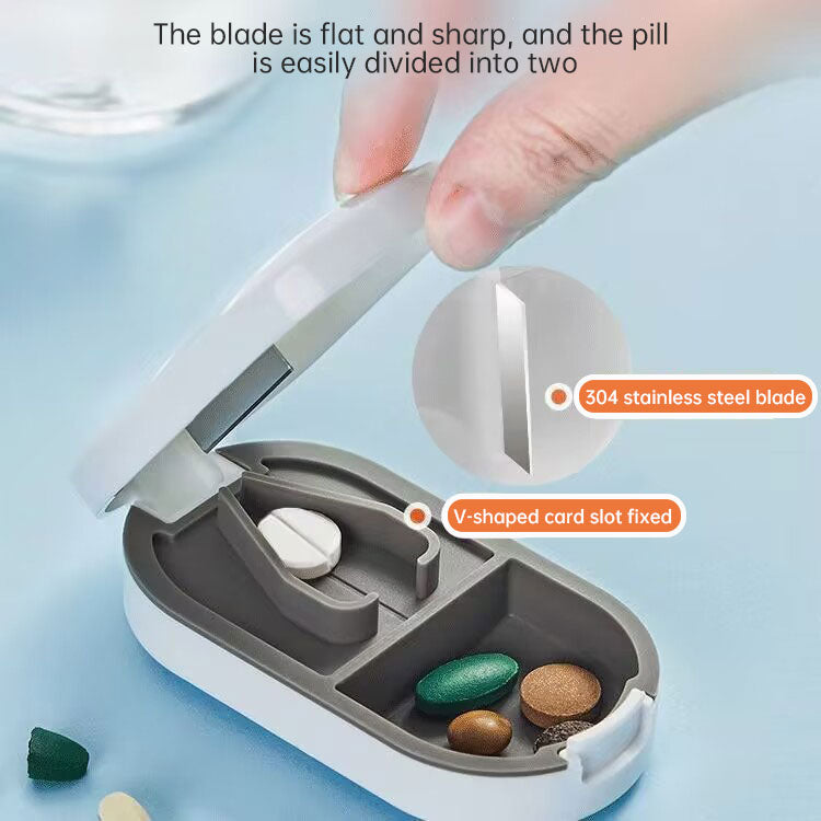 Japanese medicine cutter medicine dispenser one point two cut pill artifact quarter divider portable drug storage box